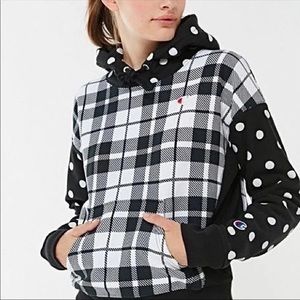 Champion reverse weave plaid/polka dots